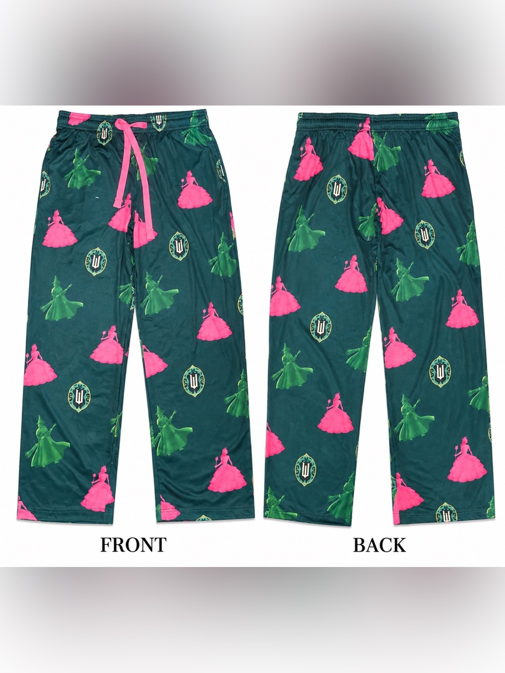 Wicked Sleep Pants Size Small Green Pink Glinda Elphaba Pajama Pants NWOT - Picture 2 of 3